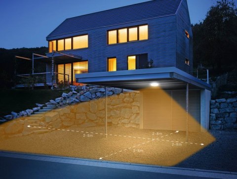Oprawa sufitowa DL VARIO QUATTRO S PIR 9,8W LED 3000K 1000lm IP54 IK07z czujnikiem ruchu i zmierzchu 230V biała / tworzywo sztuc