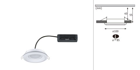 Oprawa wpuszczana SORMUS LED 6.5W 560lm / 180lm 3000K IP65 230V biały / tworzywo sztuczne