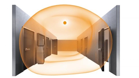 Oprawa z modułem awaryjnym i z czujnikiem ruchu RS PRO P2 płaska S HF 15,4W LED 1700lm 4000K IP54 IK03 230V biała/ tworzywo sztu