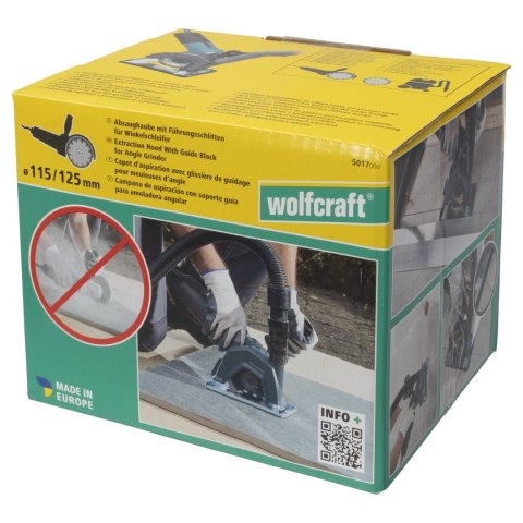 Osłona przeciwpyłowa z prowadnicą do szlifierek katowych, Wolfcraft