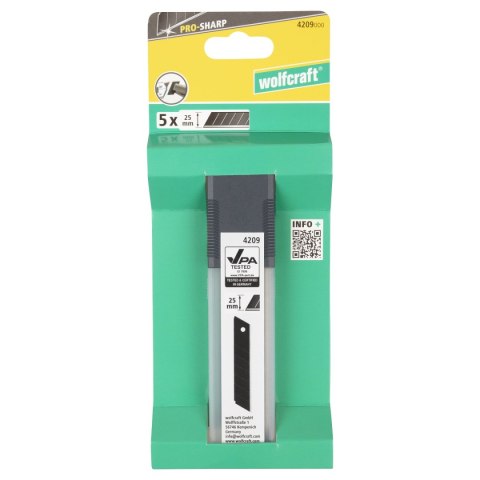 Ostrza odłamywane PRO SHARP 25mm czarne, wolfcraft (5 szt.)