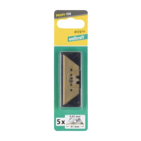 Ostrza trapezowe 61 / 0.65 mm Wolfcraft - pokryte tytanem [5 szt.]