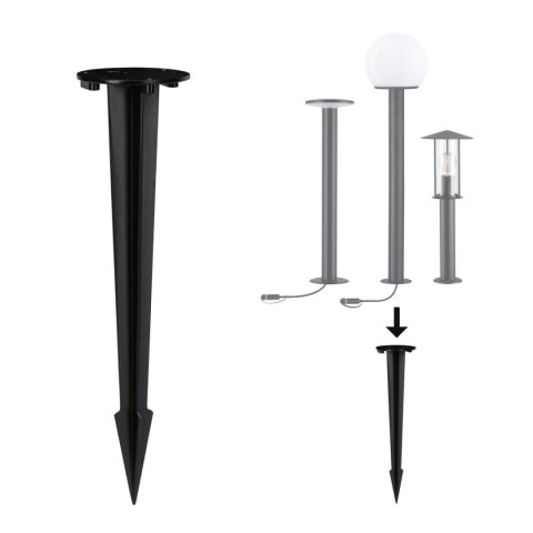Podstawa grot / szpilka wbijana do lamp ogrodowych 40cm okrągła metalowa