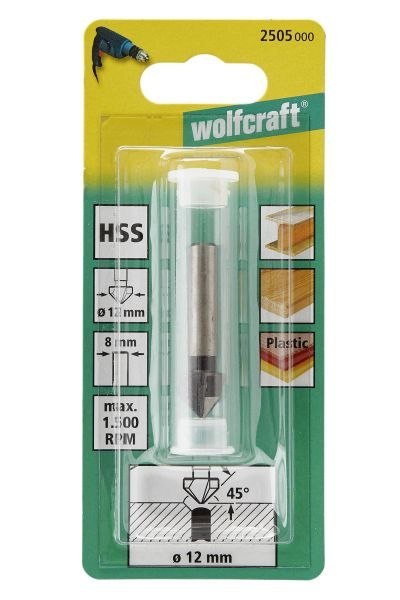 Pogłębiacz 12 mm Wolfcraft - HSS