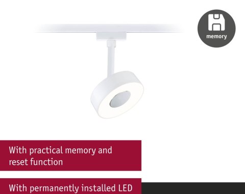 Reflektor na szynoprzewód URail CIRCLE LED 3StepDim 5W 210lm 3000K 230V biały RAL9003 / metal