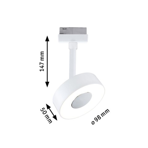 Reflektor na szynoprzewód URail CIRCLE LED 3StepDim 5W 210lm 3000K 230V biały RAL9003 / metal