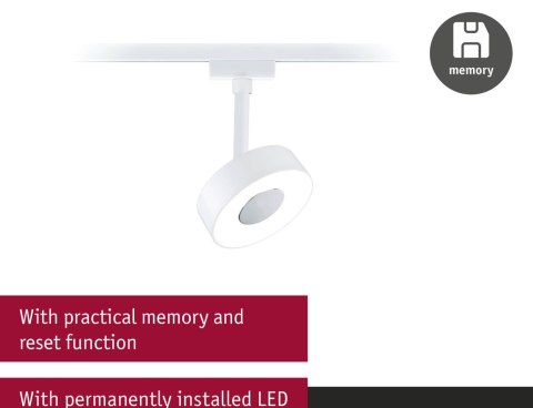 Reflektor na szynoprzewód URail CIRCLE LED 3StepDim 5W 220lm 4000K 230V biały RAL9003 / metal