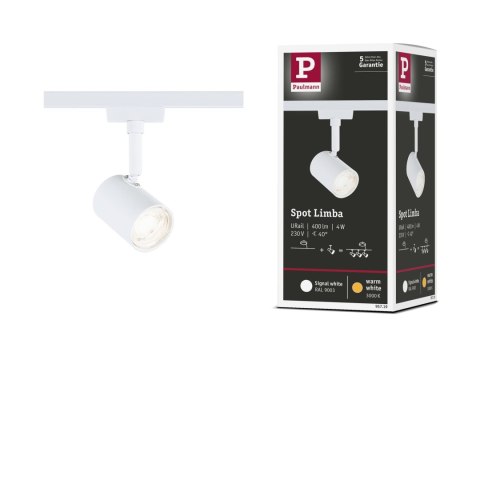 Reflektor na szynoprzewód URail Limba LED 4W 340lm 3000K 230V Biały RAL9003 / tworzywo sztuczne