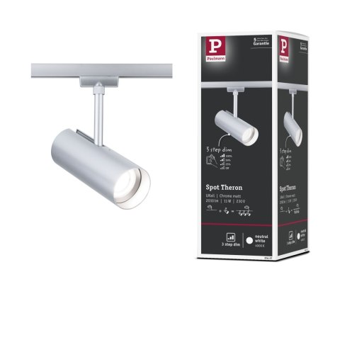 Reflektor na szynoprzewód URail THERON LED 3-STEP DIM 11W 1100lm 4000K 230V chrom matowy / tworzywo sztuczne