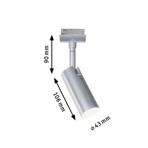 Reflektor na szynoprzewód URail TUBO LED 3-STEP DIM 4W 150lm 3000K 230V chrom matowy/ metal