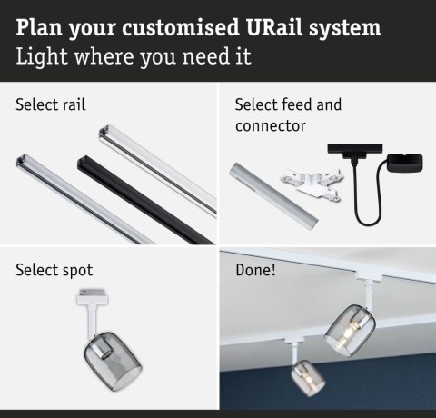 Spot Blossom URail max 1x10W G9 DIM 230V biały RAL 9003 / szkło przydymione