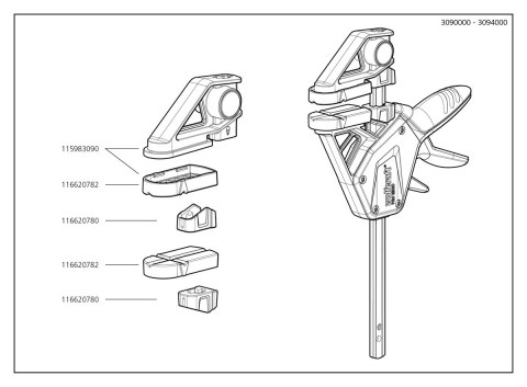 Ścisk jednoręczny PRO ERGO 300 mm wolfcraft