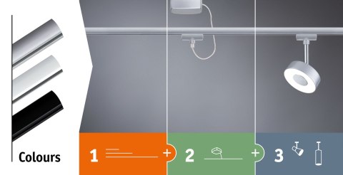Szynoprzewód URail system 0,5m 230V chrom mat / metal