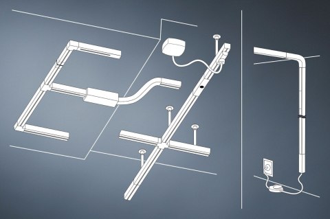 Szynoprzewód URail system 1m 230V chrom mat / metal