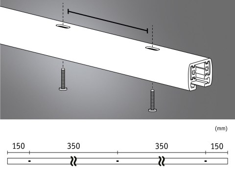 Szynoprzewód URail system 1m 230V chrom mat / metal