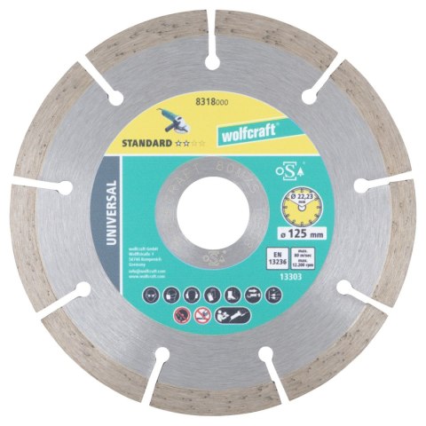 Tarcza diamentowa 125 do cięcia Solid Uniwersal, wolfcraft