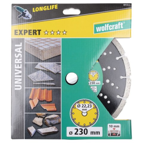 Tarcza diamentowa 230 do cięcia PRO Laser Universal, wolfcraft