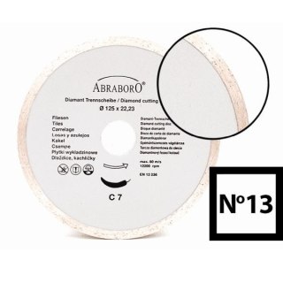 Tarcza diamentowa do płytek 125 x 22/5,5 ABRABORO N13, standard
