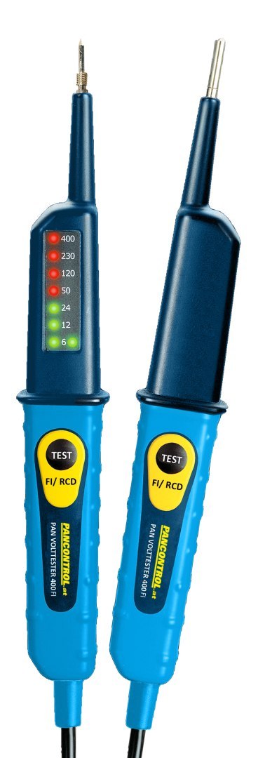 Tester napięcia 2-biegunowy PAN VOLTTESTER 400 FI wskaźnik LED 6-400 V AC/DC / RCD 30mA / bezbateryjny / wkręcane końcówki