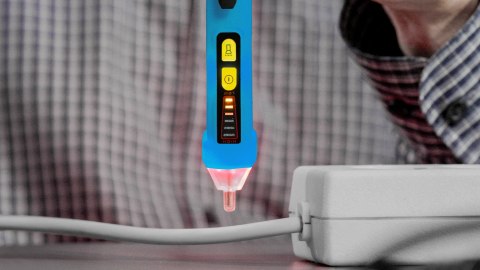 Tester napięcia bezkontaktowy PAN VOLTFINDER z 3-stopniowym wskaźnikiem LED 12-1000 V AC latarka
