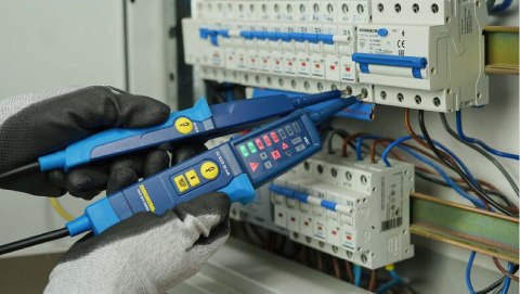 Tester napięcia ciągłosci PANMV-1000A wskaźnik LED 12-1000 V AC/DC RCD 30mA