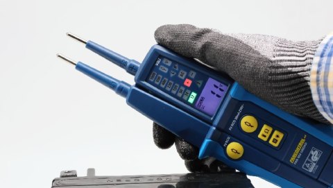 Tester napięcia / ciągłości PANMV-1000AD LED LCD 12-1000 V AC/DC kolejnośc faz RCD 30mA dokręcane końcówki