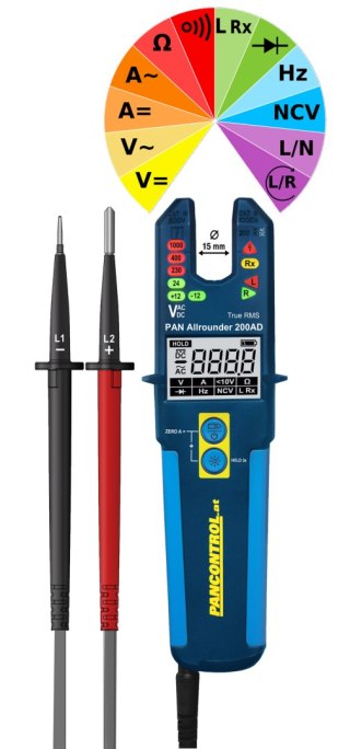 Tester prądu / napięcia LED LCD 200A AC/DC cęgi otwarte True RMS