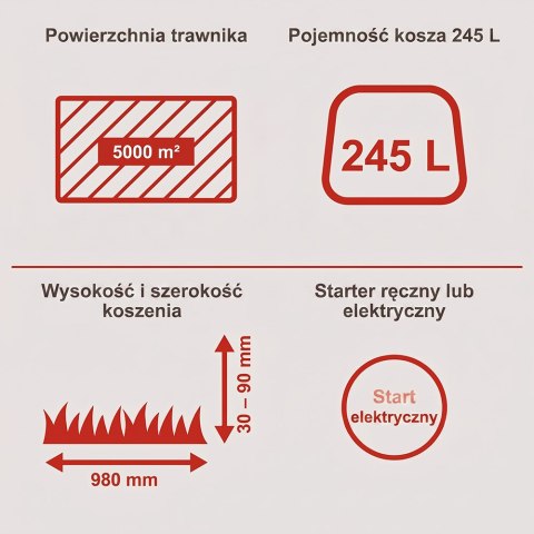 Traktorek ogrodowy 98 cm hydrostat 12,5 KM traktor TMR452-98H RD Scheppach 59112112903