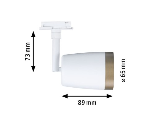 URail System Spot Cover max. 1x10W GU10 Biały Mat/ Złoty mat 230V Metal/Tworzywo sztuczne