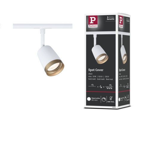 URail System Spot Cover max. 1x10W GU10 Biały Mat/ Złoty mat 230V Metal/Tworzywo sztuczne