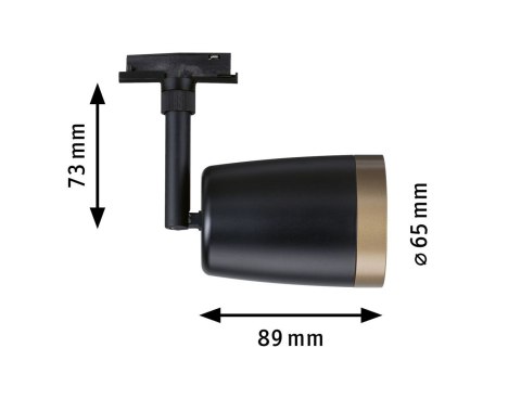 URail System Spot Cover max. 1x10W GU10 Czarny Mat/ Złoty mat 230V Metal/Tworzywo sztuczne