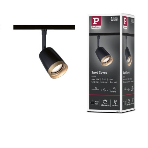 URail System Spot Cover max. 1x10W GU10 Czarny Mat/ Złoty mat 230V Metal/Tworzywo sztuczne