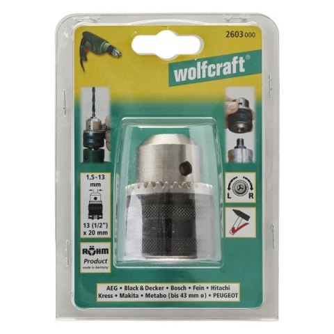 Uchwyt wiertarski na kluczyk 1,5 - 13 mm Wolfcraft - 13 (1/2) - 20
