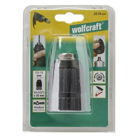 Uchwyt wiertarski szybkomocujący 1,5 - 13 mm Wolfcraft - 13 (1/2) - 20