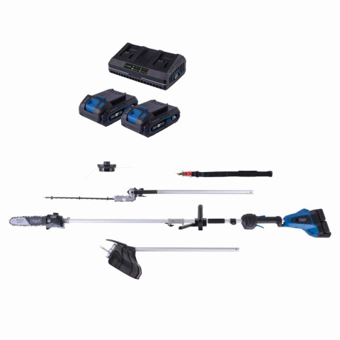 Urządzenie akumulatorowe 4w1 20V BC-MFH400-X SET S2.5 Scheppach 5904820400 w zestawie z łądowarką i dwoma akumulatorami 18 V / 2