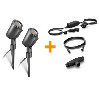 Zestaw 2x oprawa ogrodowa wbijana SPOT GARDEN 24V LED nightmatic 7,84W 363lm 1800-4000K RGBWW IP65 IK03 antracyt / aluminium