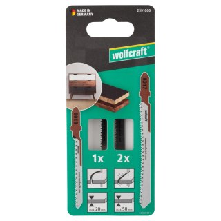 Zestaw 3 brzeszczotów 20 mm do wyrzynarek, Meblarstwo, wolfcraft