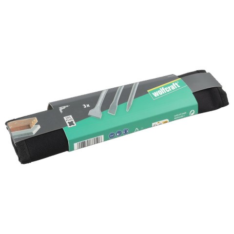 Zestaw 3 dłut SDS-Plus w futerale, wolfcraft