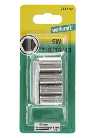 Zestaw nasadek 1/4 cala 7, 8, 10, 13 Wolfcraft