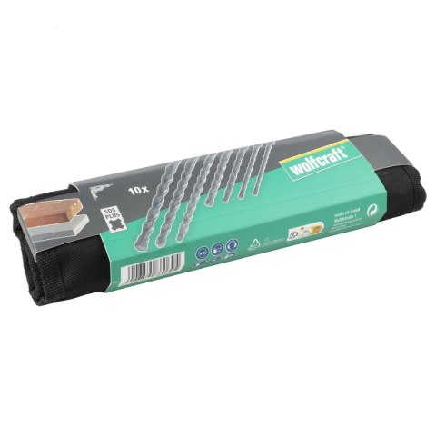 Zestaw wierteł do betonu SDS-Plus 10 sztuk, wolfcraft