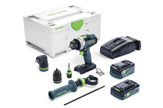 Festool akumulatorowa wiertarko-wkrętarka udarowa QUADRIVE TPC 18/4 5,2/4,0 I-Set SCA