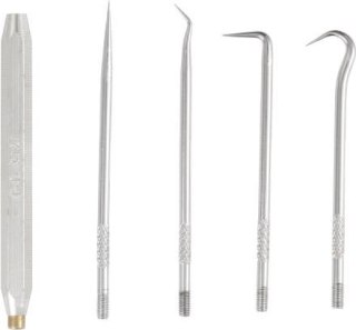 5 Częściowy zestaw 4 haczyków precyzyjnych z uchwytem magnetycznym sata