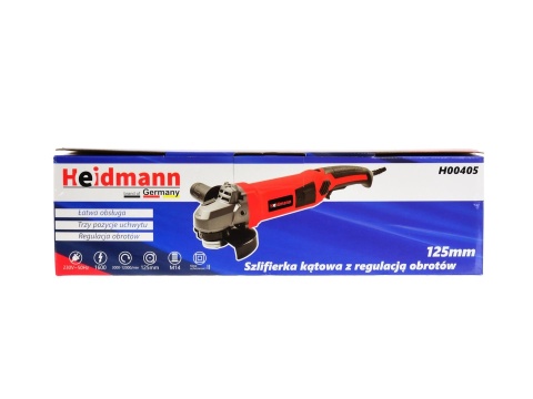 Szlifierka kątowa Heidmann 125mm z regulacją obrotów,długa rączka