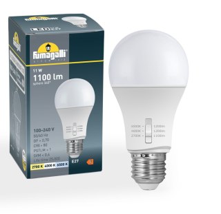 Źródło światła Fumagalli LED CCT E27 A60 11W 2700K/4000K/6500K mleczna 230V biały / tworzywo sztuczne