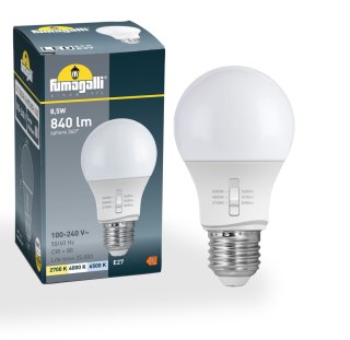 Źródło światła Fumagalli LED CCT E27 A60 8,5W 2700K/4000K/6500K mleczna 230V biały / tworzywo sztuczne
