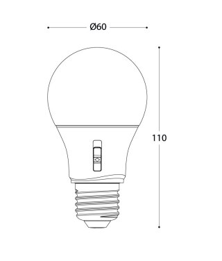 Źródło światła Fumagalli LED CCT E27 A60 8,5W 2700K/4000K/6500K mleczna 230V biały / tworzywo sztuczne