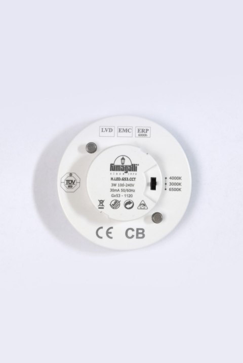 Źródło światła Fumagalli LED CCT GX53 3W 3000K/4000K/6500K mleczna 230V biały / tworzywo sztuczne