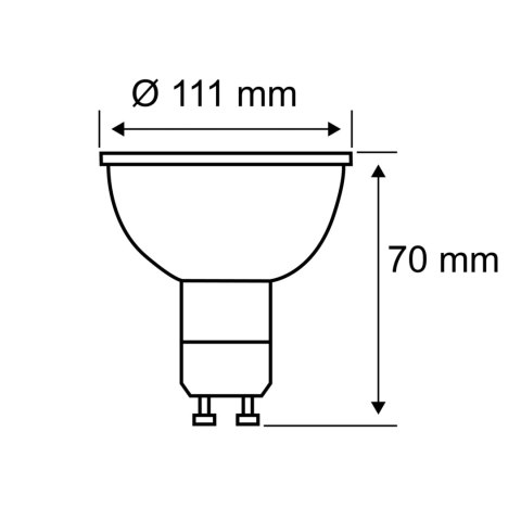 Źródło światła LED QPAR111 DIM 6,5W 24st. GU10 425lm 2700K 230V srebrny / szkło