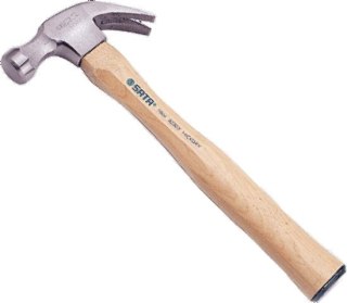 Młotek stolarski z drewnianym uchwytem - dwa pazury 454g sata