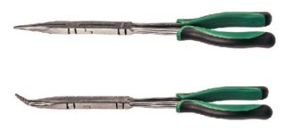 Szczypce wygięte 13-1/2" 45st. double-x z podwójnym przegubem sata